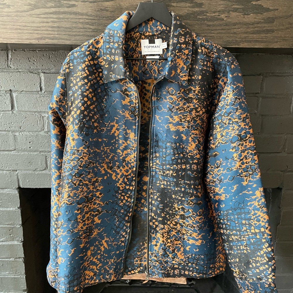 Topman Abstract Blue and Orange Jacket